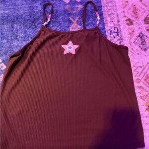 Brown Star Embellished Women's Top